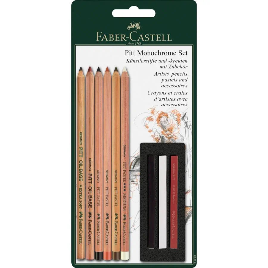 Faber-Castell Pitt Monochrome Set, 9 Pieces FC112998