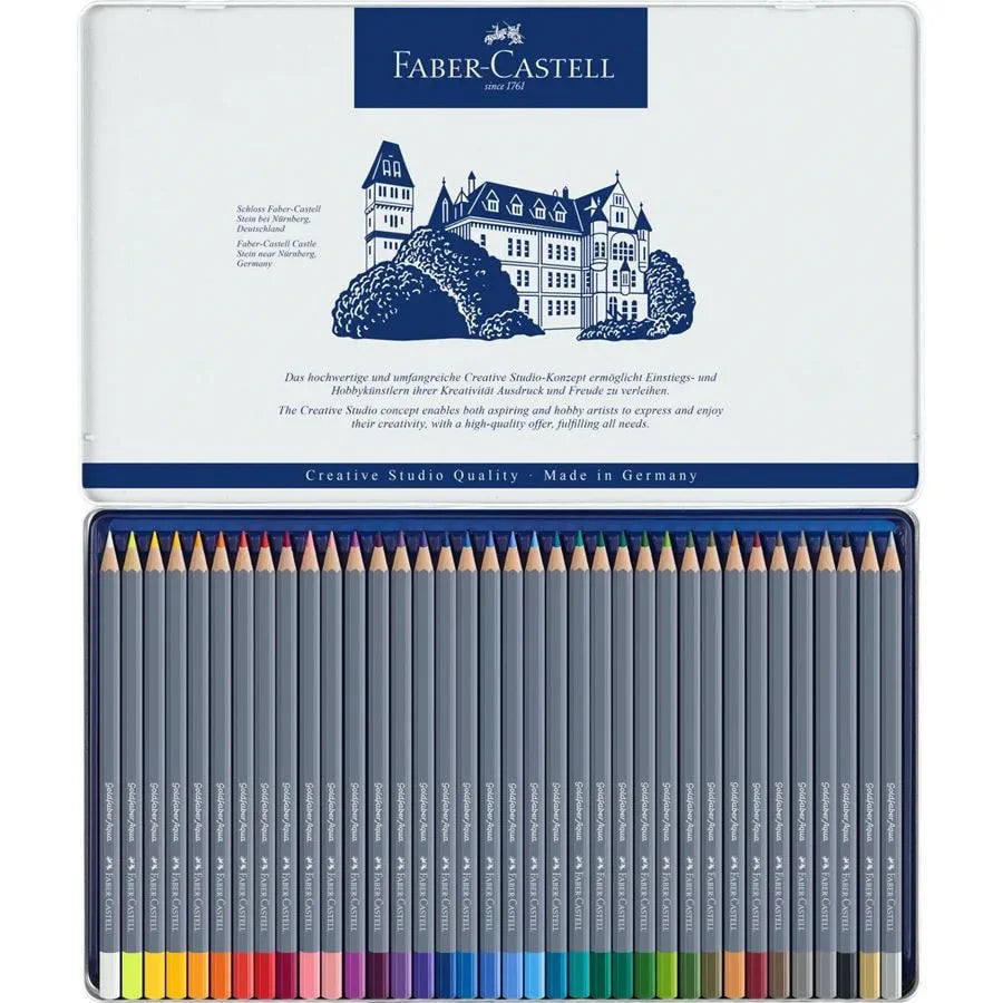 Faber-Castell Gold Faber Aqua Water Color Pencil Tin of 36 Color FC114636