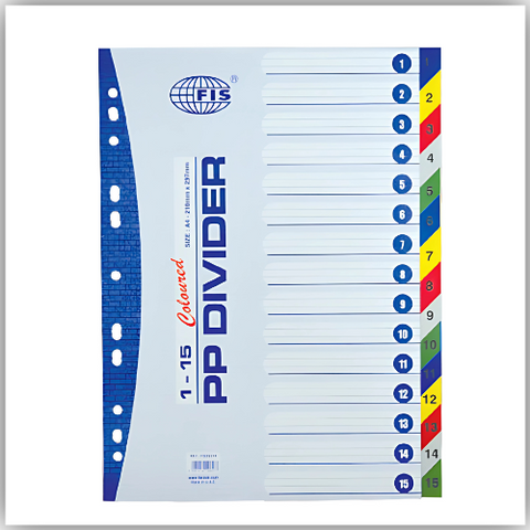 PVC Index Divider 1-15 Color A4 (variant)