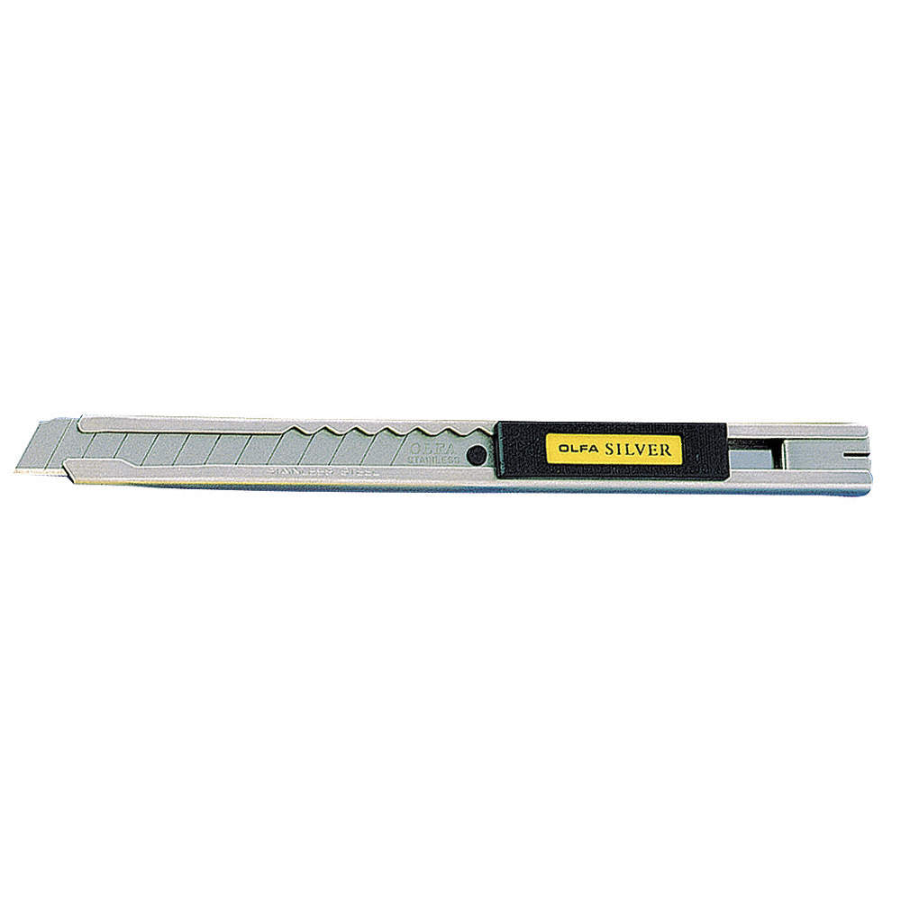 Olfa SVR-1 Stainless Steel Slide-Lock Utility Knife 9mm, Silver