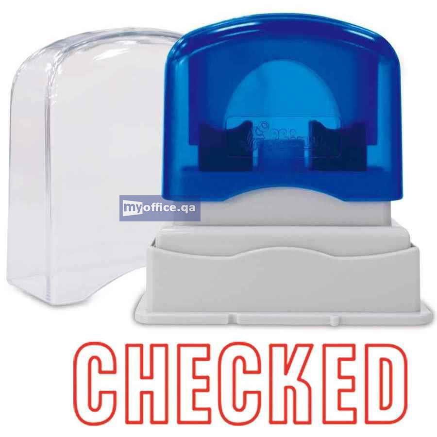 Shiny OA Pre-inked Stamp 'Checked' (EN004-PG)