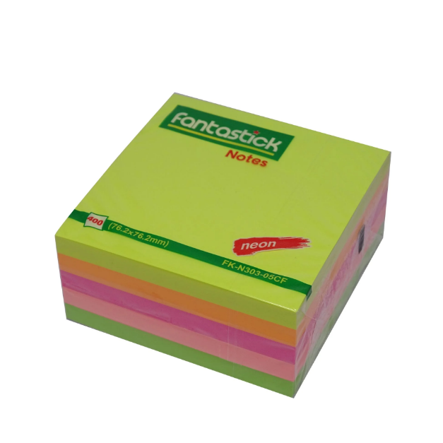 Fantastick Sticky Notes 3x3, 5 Color Assorted