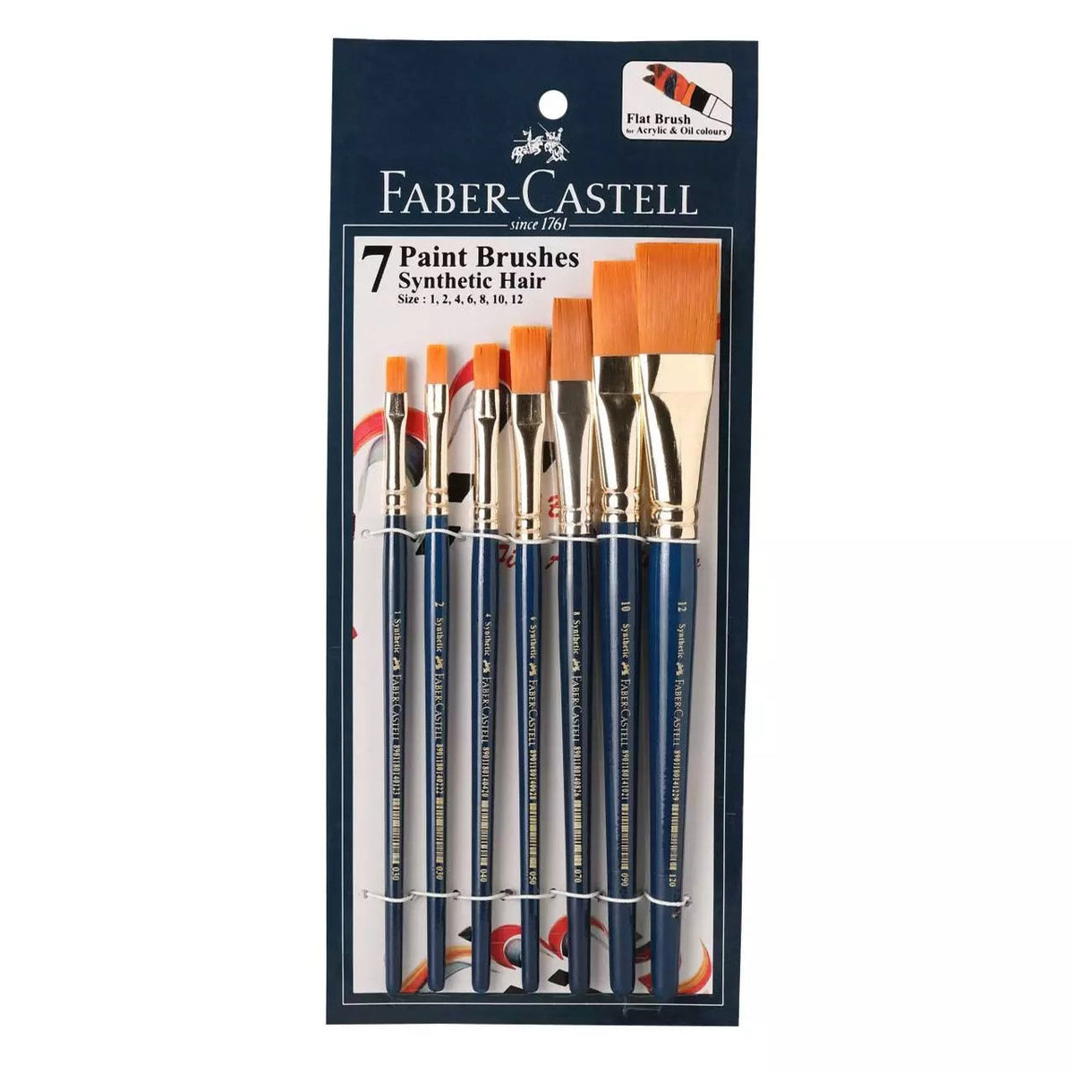Faber-Castell Brush Synthetic Hair Flat Set 7s FCIN114702