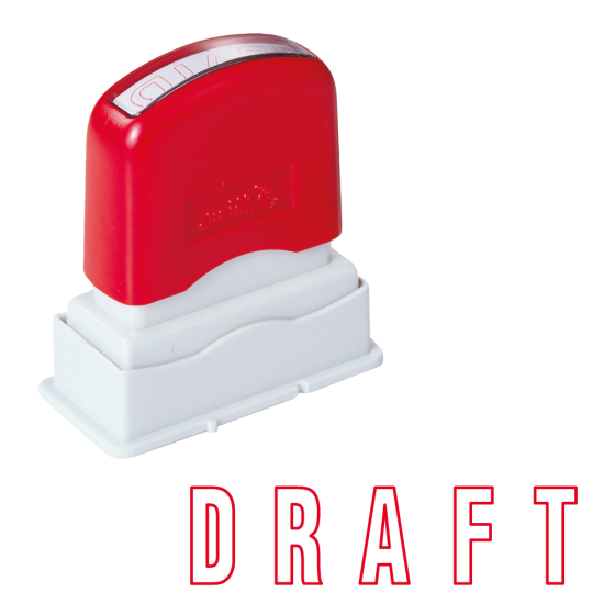 Shiny OA Pre-inked Stamp 'Draft' Red (EN015-PG)