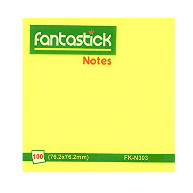 Fantastick Sticky Notes 3x3, Yellow N303