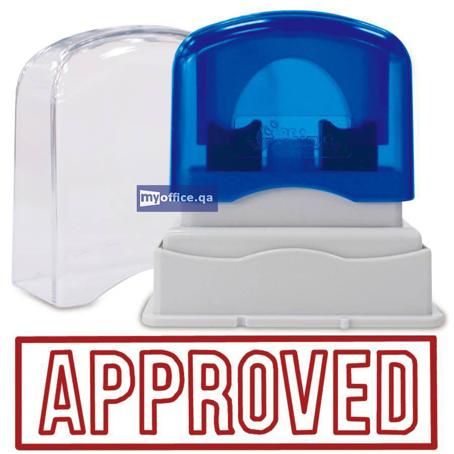Shiny OA Pre-inked Stamp 'Approved' Red (EN009-PG)