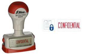 Shiny OA Pre-inked Stamp 'Confidential' Red
