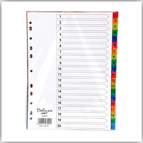 PVC Index Divider 1-20 Color A4 (variant)