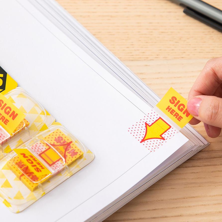 Sign Here Index Tabs, 50 Flags 44mm x 25mm