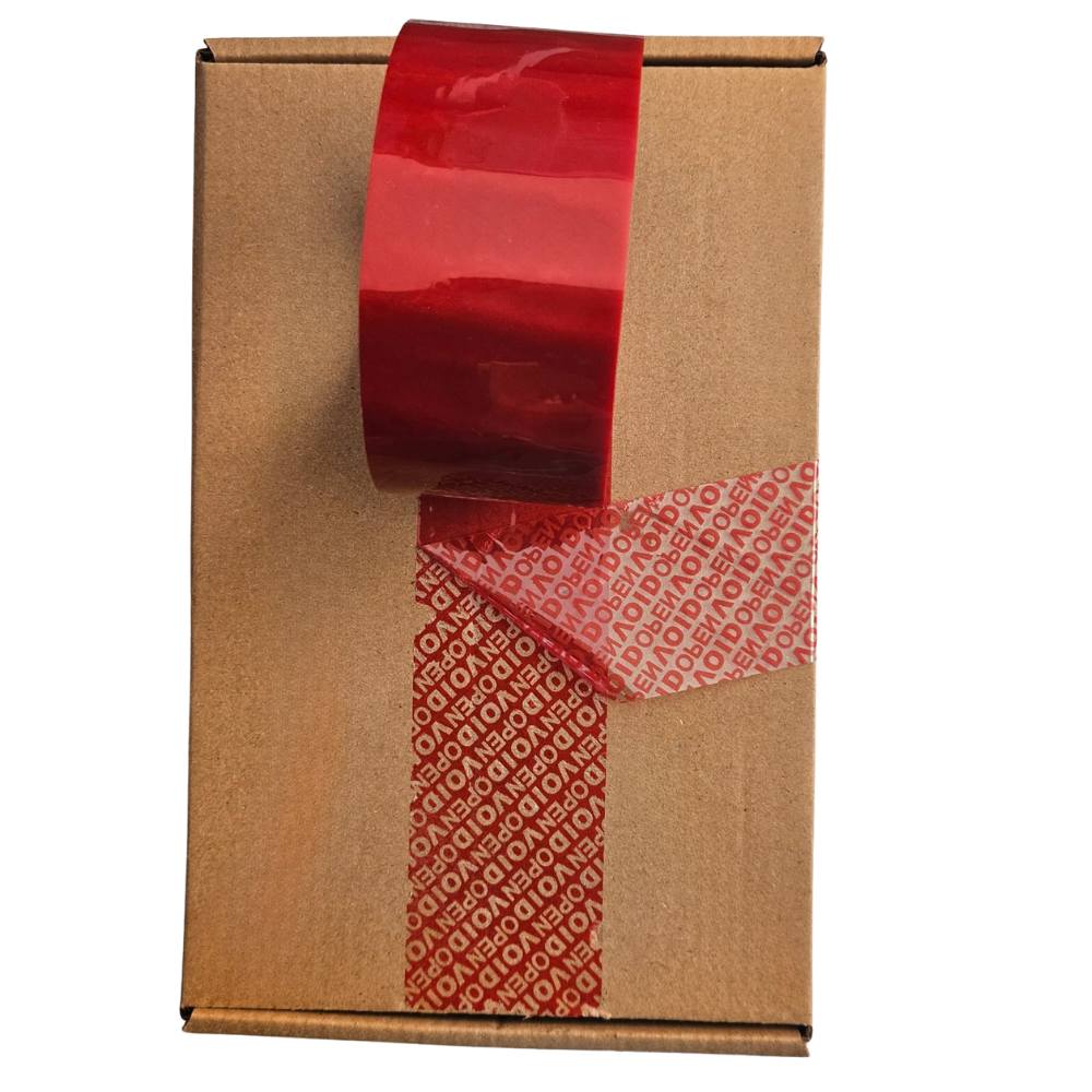 Red Tamper-Proof Security Void Tape - 50mm x 50m Roll