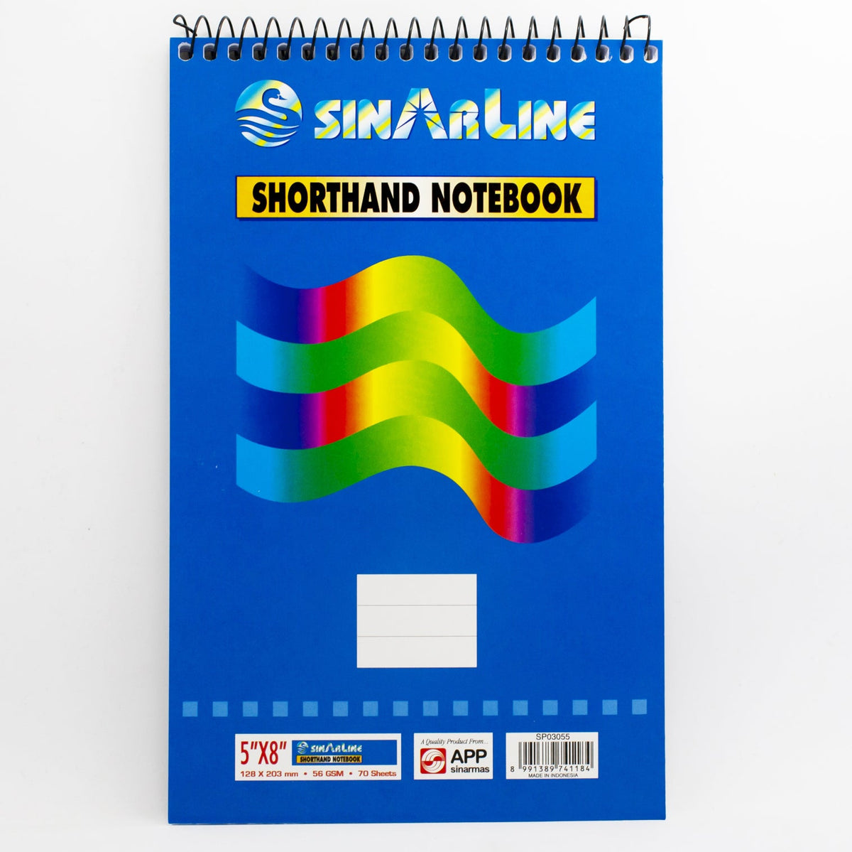 Sinarline Spiral Shorthand Pad A5, Top Spiral, 56gsm, 70 Sheets