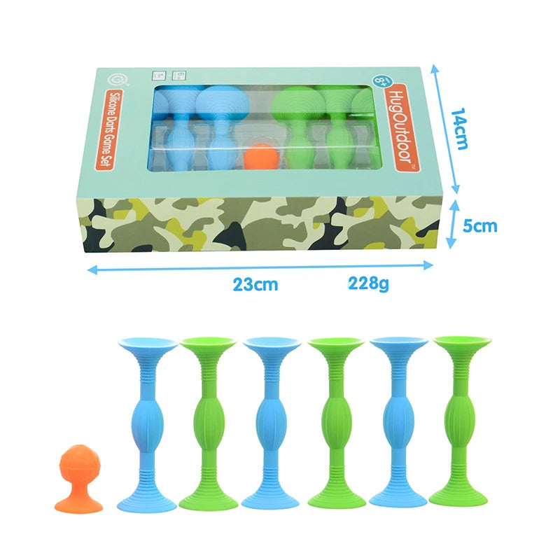 Soft Sticky Suction Dart Fidget Toys Home Interactive Game Pop Silicone Darts Flights Decompression Toy Kids Throwing Toys Party