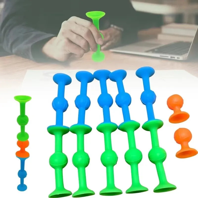 Soft Sticky Suction Dart Fidget Toys Home Interactive Game Pop Silicone Darts Flights Decompression Toy Kids Throwing Toys Party