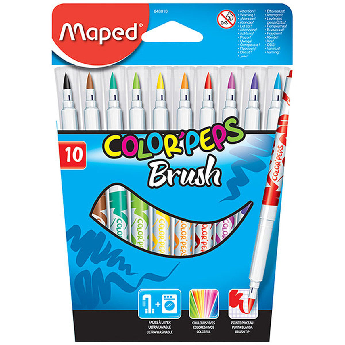 Color Peps Felt Pen Brush 10 Color Set 848010