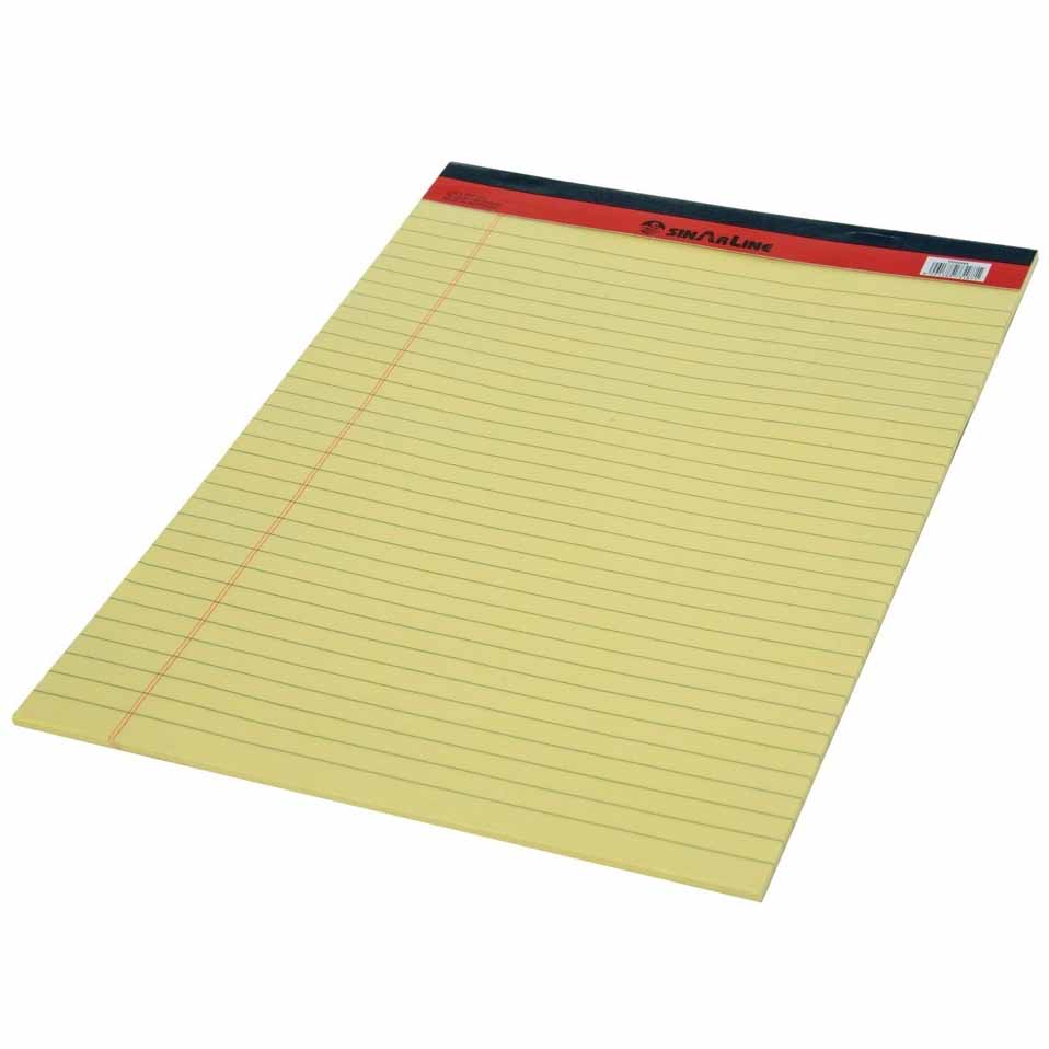 Sinarline Legal Pad Yellow A4, 210x297mm