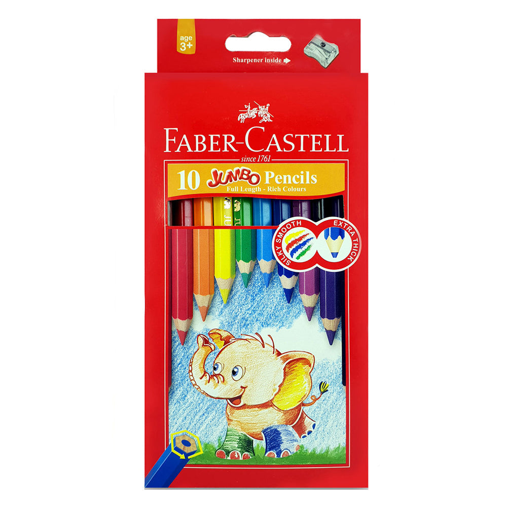 Faber-Castell Jumbo Color Pencils Hangtab 10 Colour FCI111610