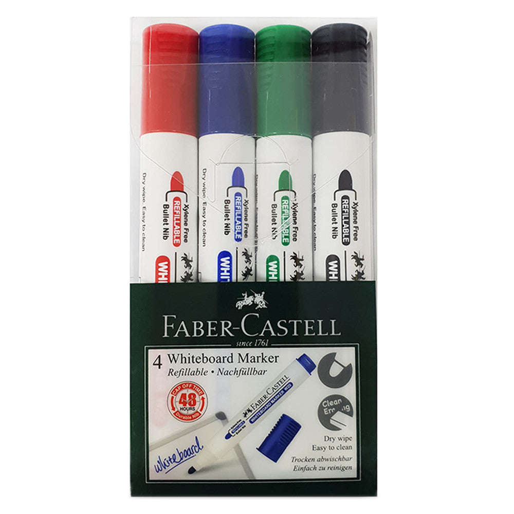 Faber-Castell Marker White Board W20 Assorted 4x Round/Bullet Tip