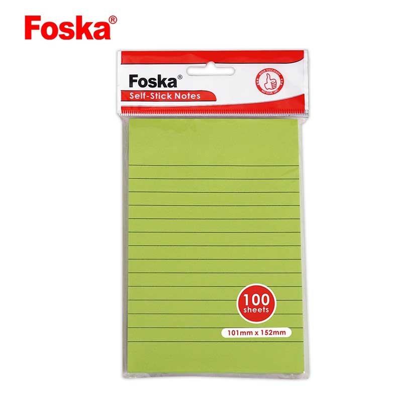 Assorted Color Sticky Notes 4x6 with Line, 100 Sheets/Pad