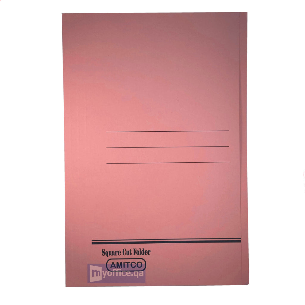 Square Cut Folders, Foolscap (Pack of 50) Pink