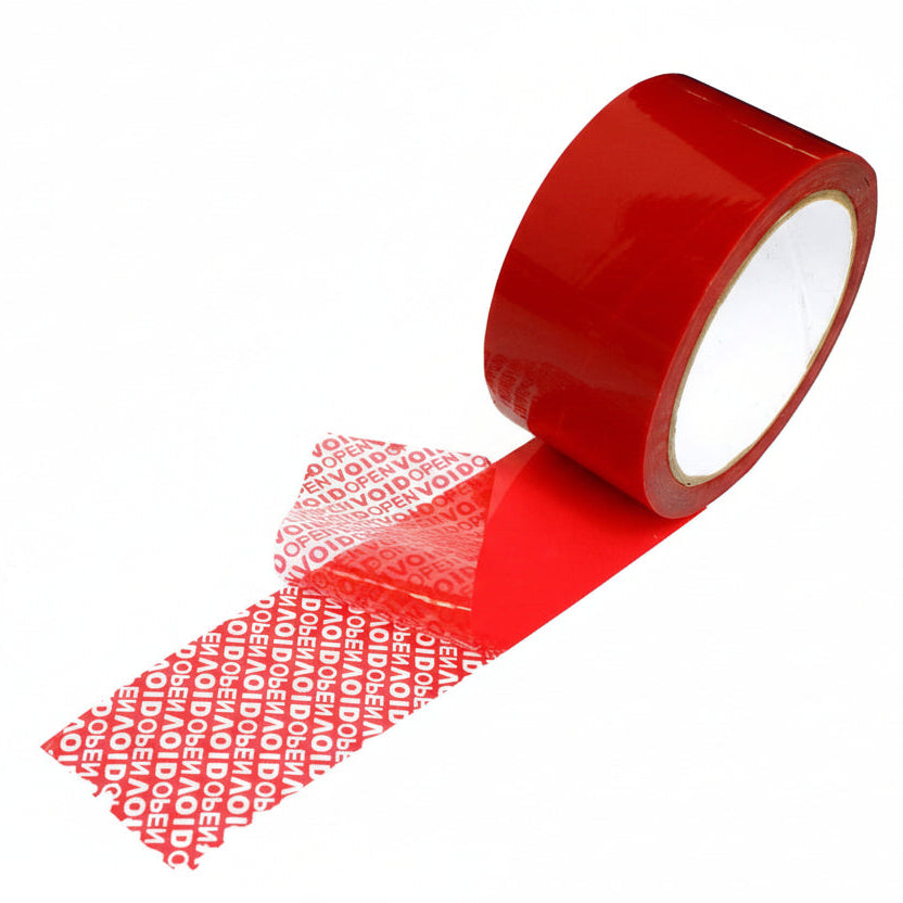 Red Tamper-Proof Security Void Tape - 50mm x 50m Roll
