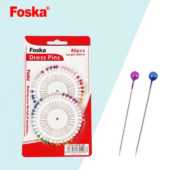 Assorted Colours Dress Pins 38mm (Pack of 80)