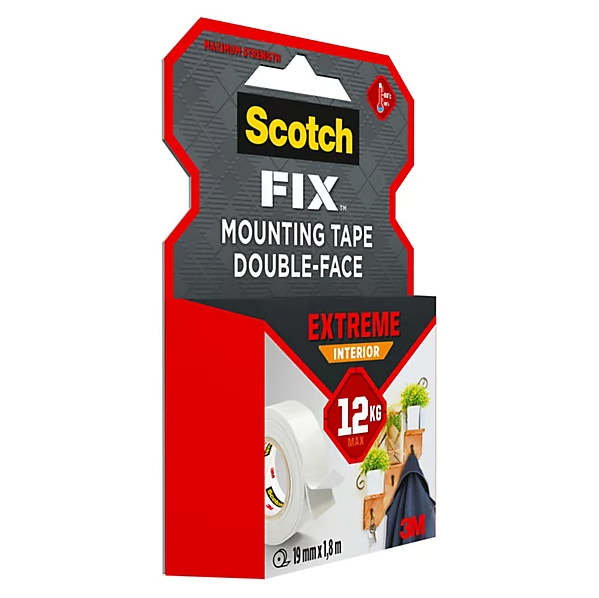 Scotch Fix Extreme Interior Mounting Tape PGS05-1918-P, 19mmx1.8m