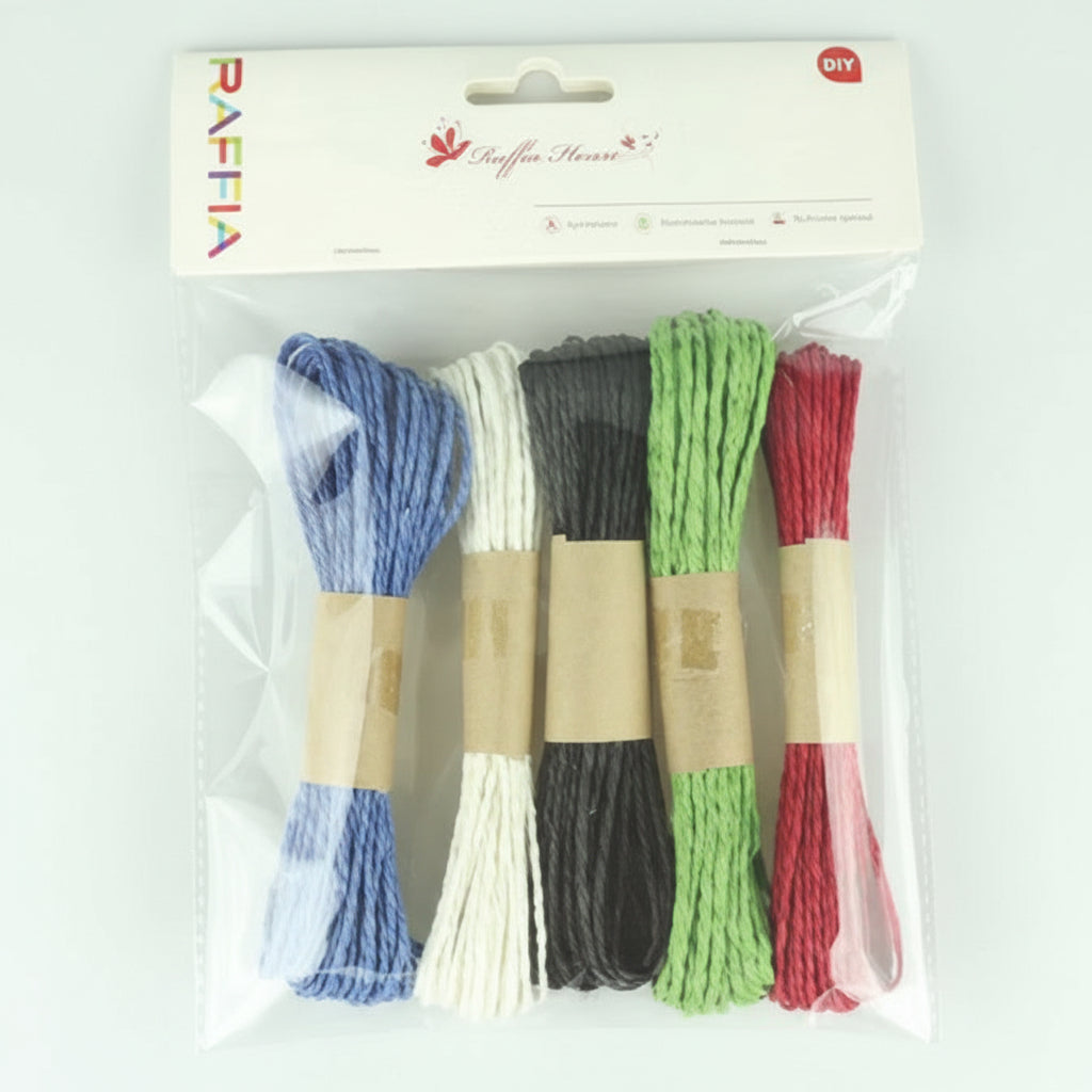 Foska Strand Paper Rope Assorted Colors (Pack of 5)