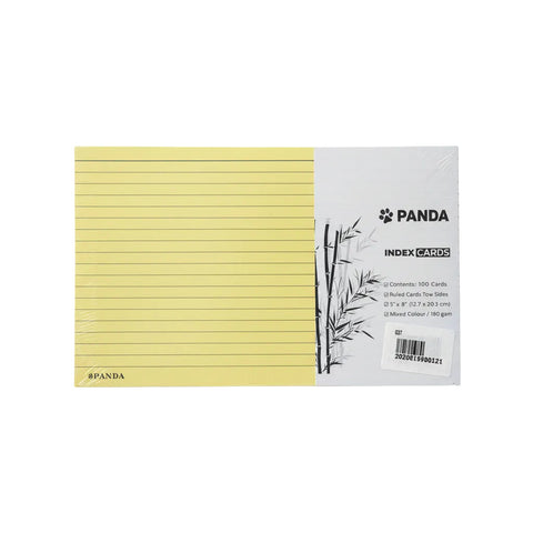 Panda Ruled Index Cards Assorted Colors 180gsm (5x8 in)