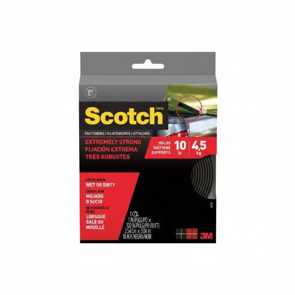 Scotch Extremely Strong Fasteners 2.54cmx3.04M, Black (2 Rolls)