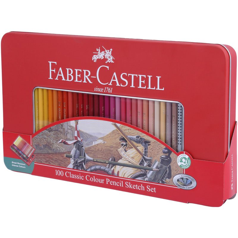 Faber-Castell Colour Pencil Classic Tin of 100 FCL115805