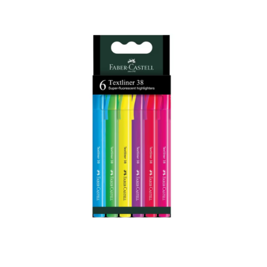 Faber-Castell Super Fluorescent Slim Textliner Set of 6 FCM157706