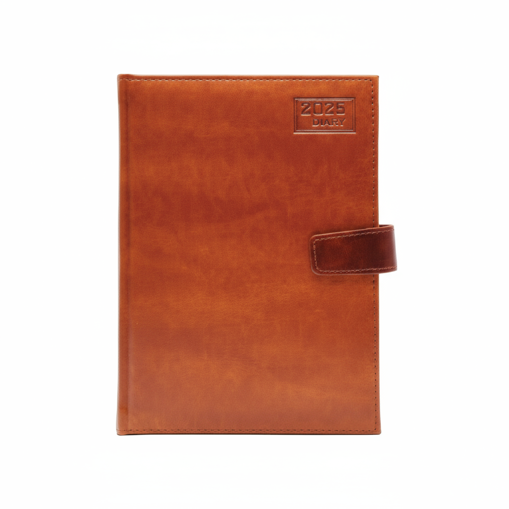 B5 PU Leather Padded Brown Stitching w/Magnetic Flap Diary 2026 (B5-21)