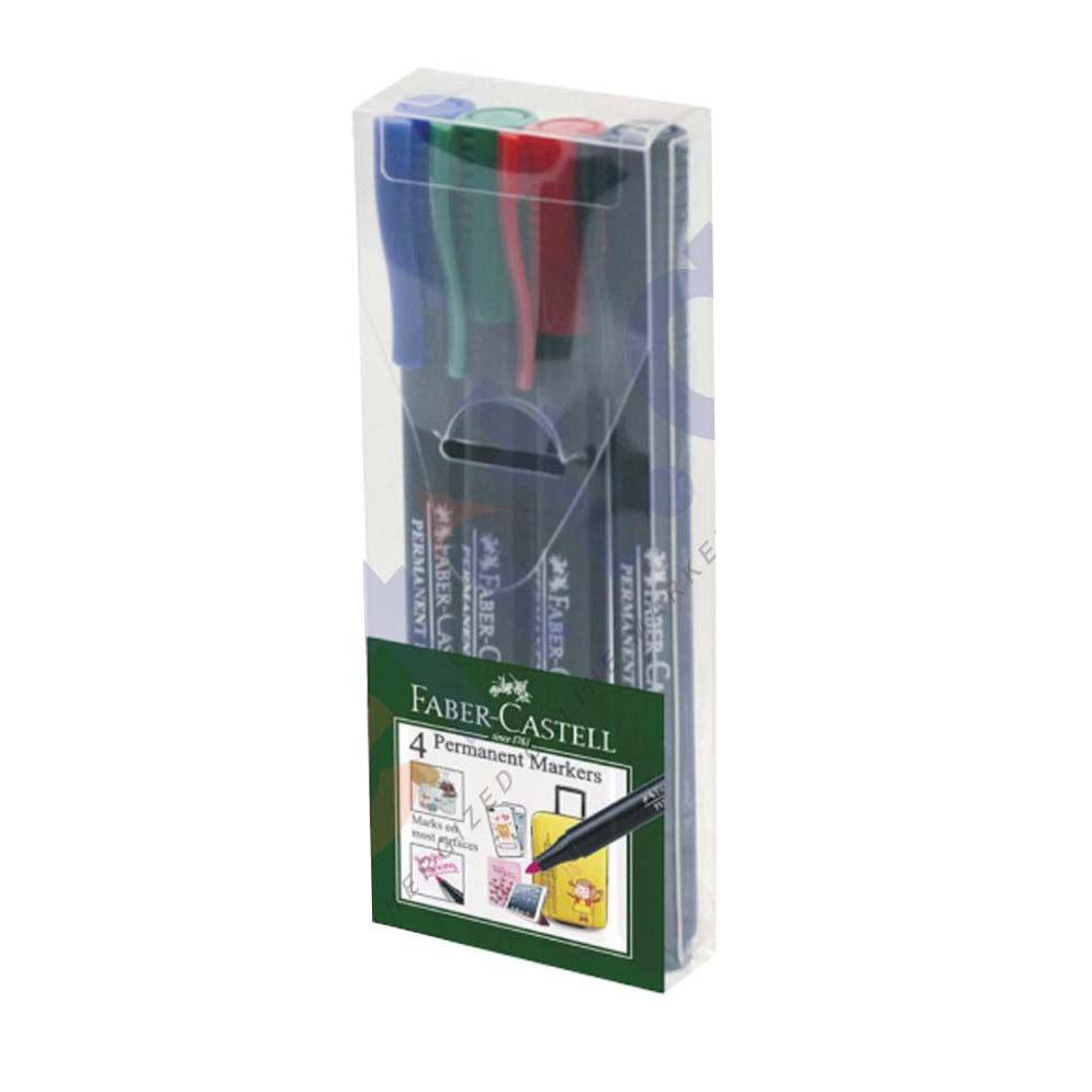 Faber-Castell Permanent Marker Slim Assorted 4x FCM156472