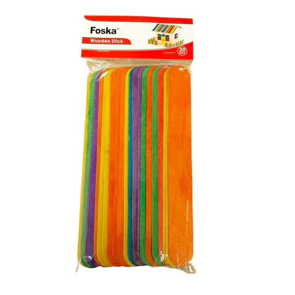 Assorted Colour Wooden Sticks GY2009 (Pack of 20)